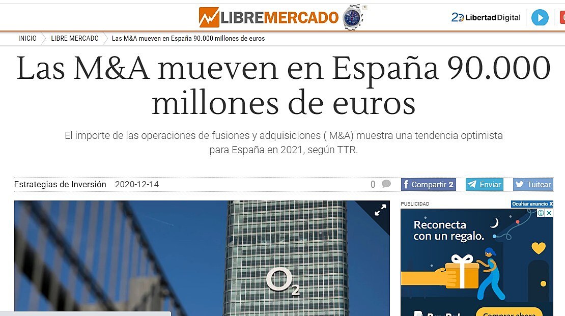 Las M&A mueven en Espaa 90.000 millones de euros